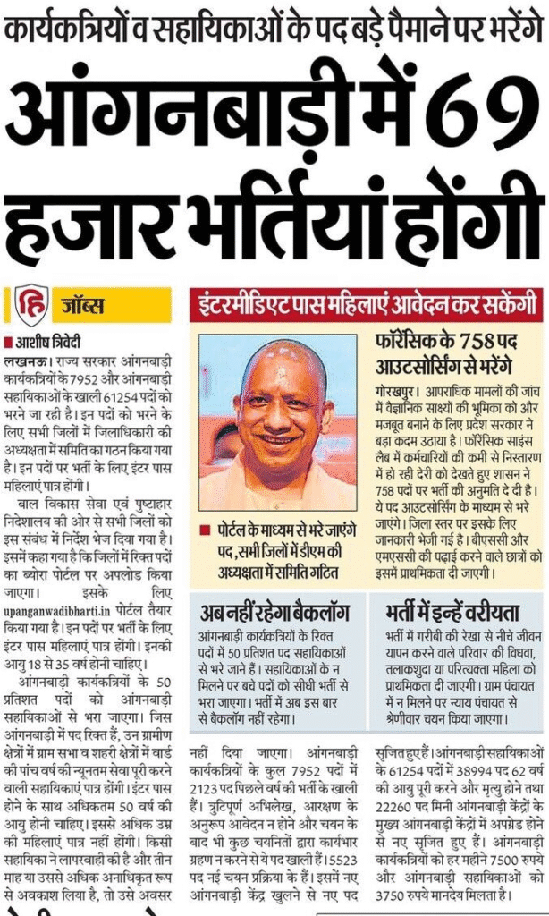 Anganwadi Vacancy Kab Aayegi 2025