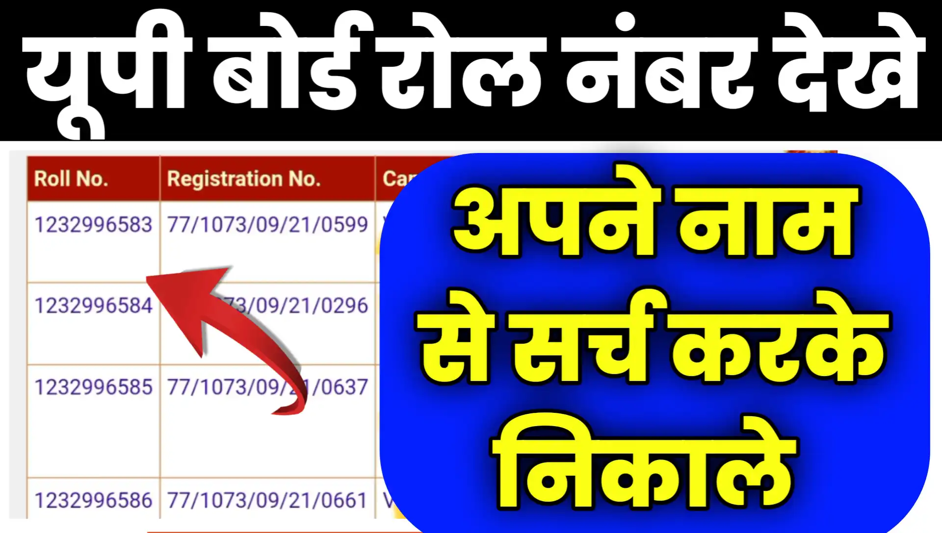 Student Search UPMSP Roll Number By Name