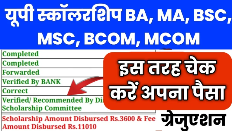 BA, MA, BSC, MSC, BCOM, MCOM, UP Scholarship Kab Aayega 2025