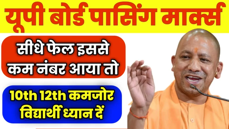 UPMSP UP Board 10th 12th Passing Marks