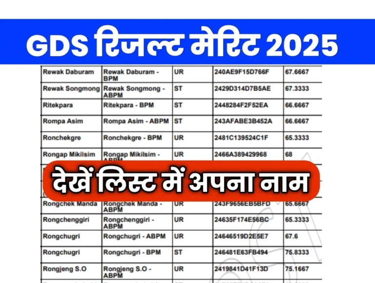 GDS Merit List Result 2025 Kab Aayega