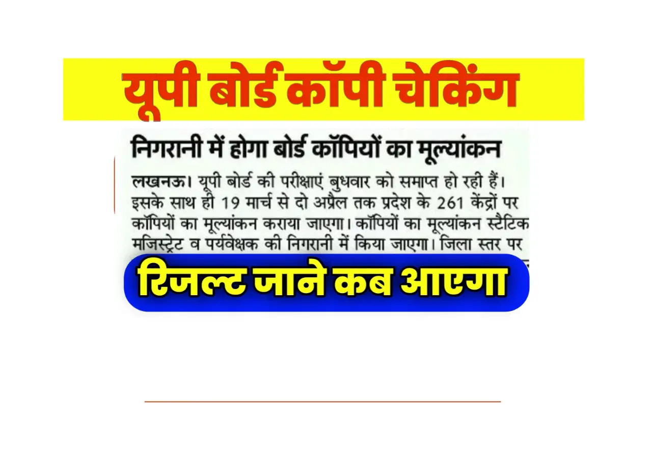 UP Board Copy Checking Result Date Update