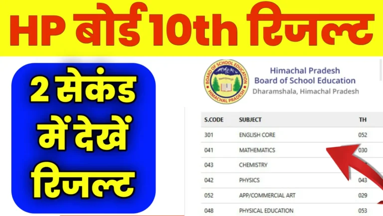 HPbose 10th Result Online Live Check