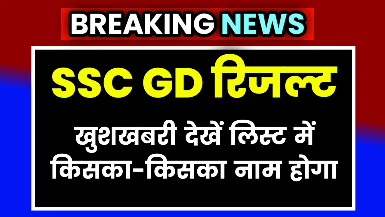 SSC GD Result 2025 Online Live Check