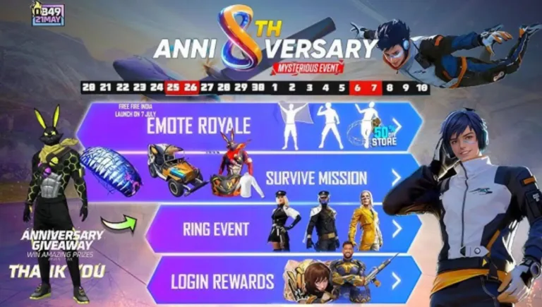 Free Fire Max 8th Anniversary Date 2025