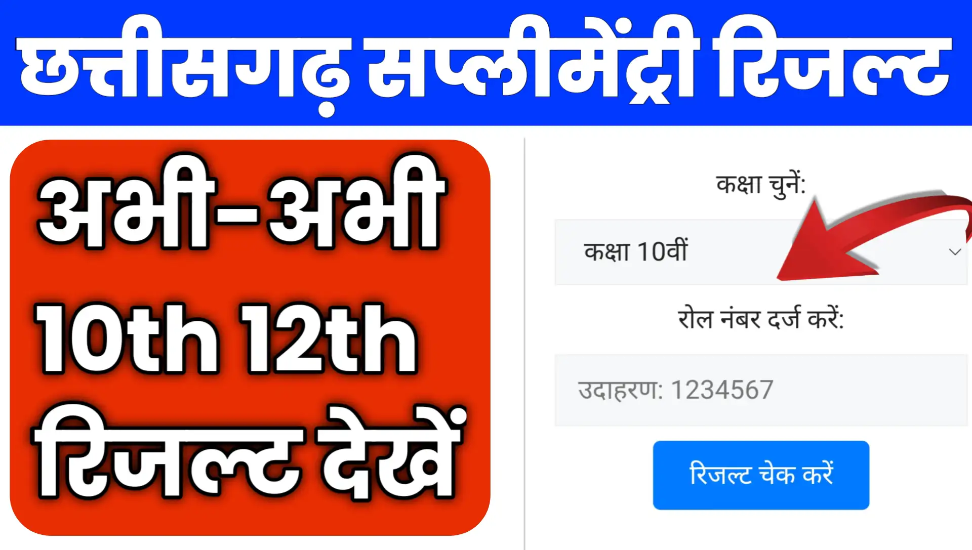 CGBSE CG Board Supplementary Result Check