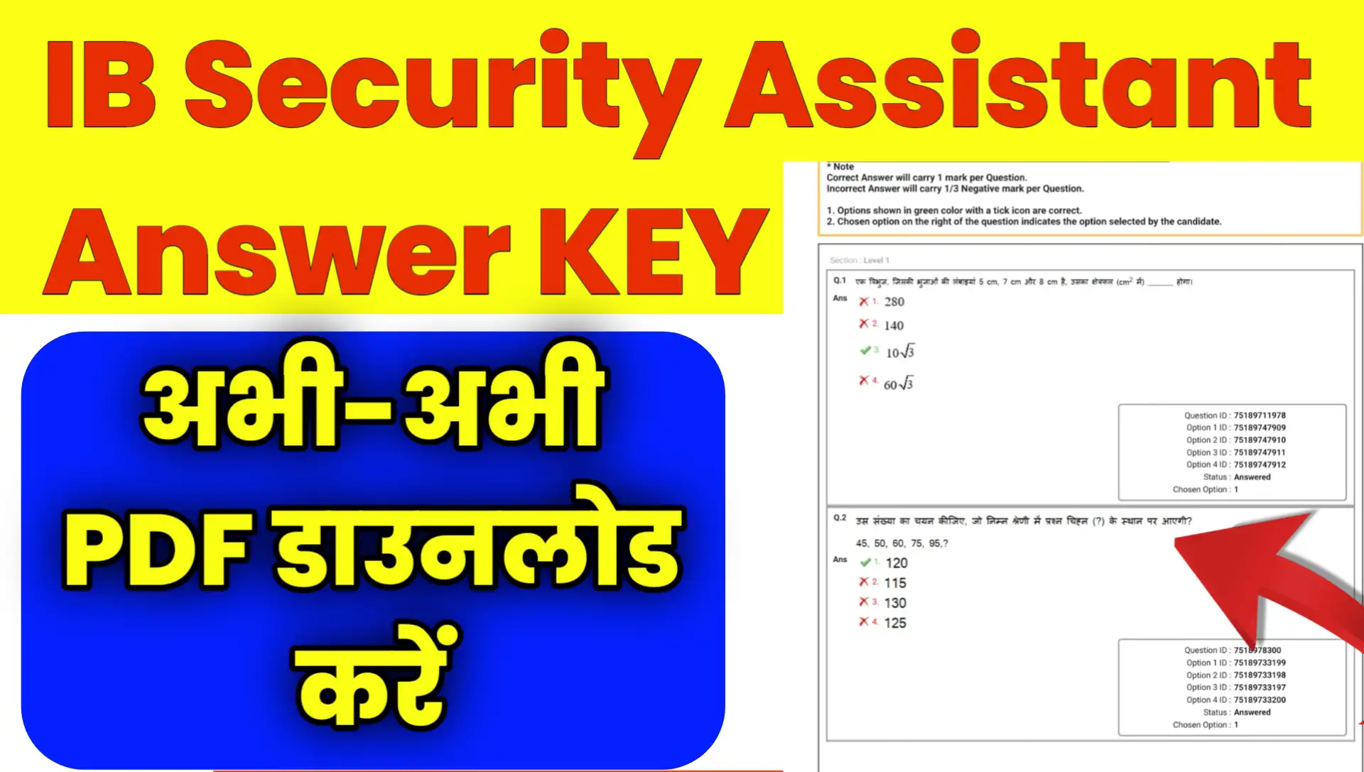 IB Security Assistant Answer Key 2025 Pdf Download