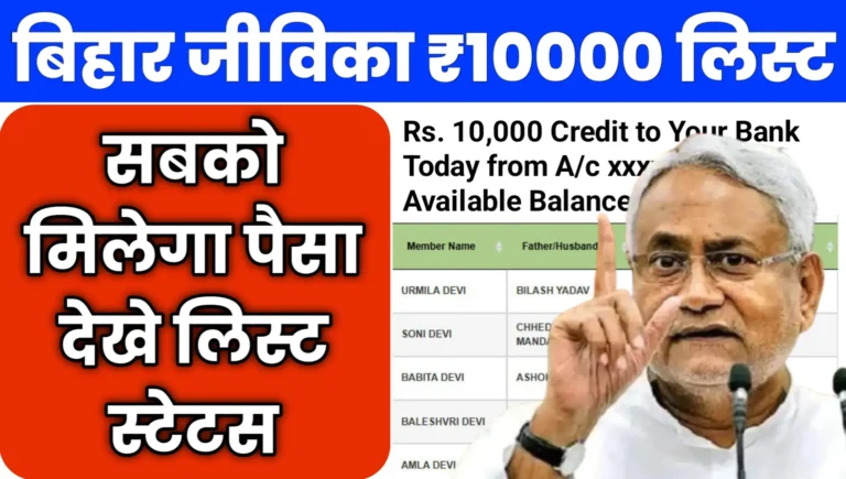 Bihar Jivika 10000 Paisa Kab Aayega Check Status