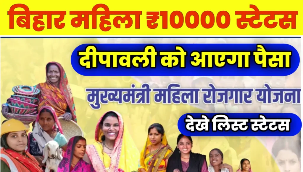 Bihar Mahila Rojgar Yojana 10000 Payment List Status
