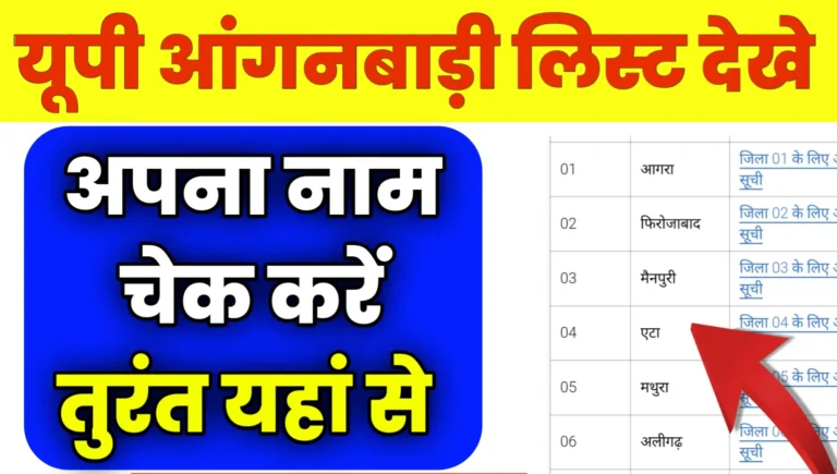 UP Anganwadi Bharti Merit List 2025 Pdf download
