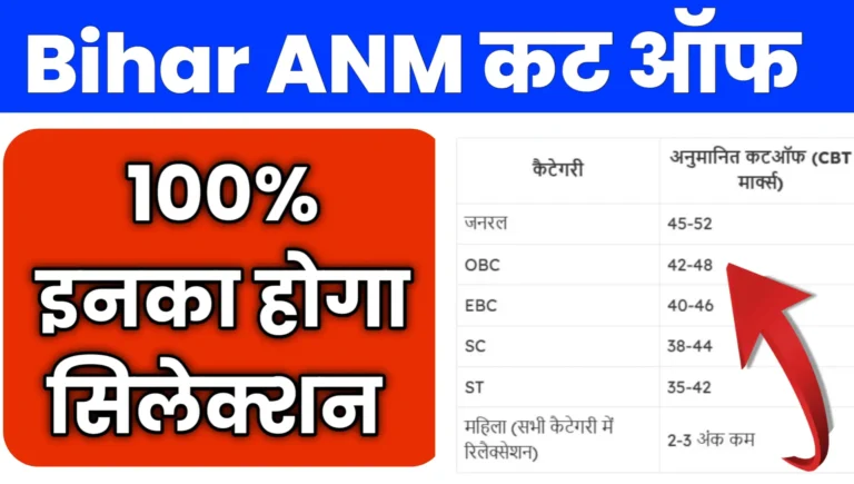 Bihar ANM Cut Off Marks 2025