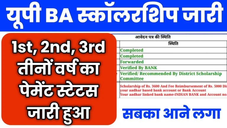 UP BA Scholarship Kab Aayega 2026 Check Status