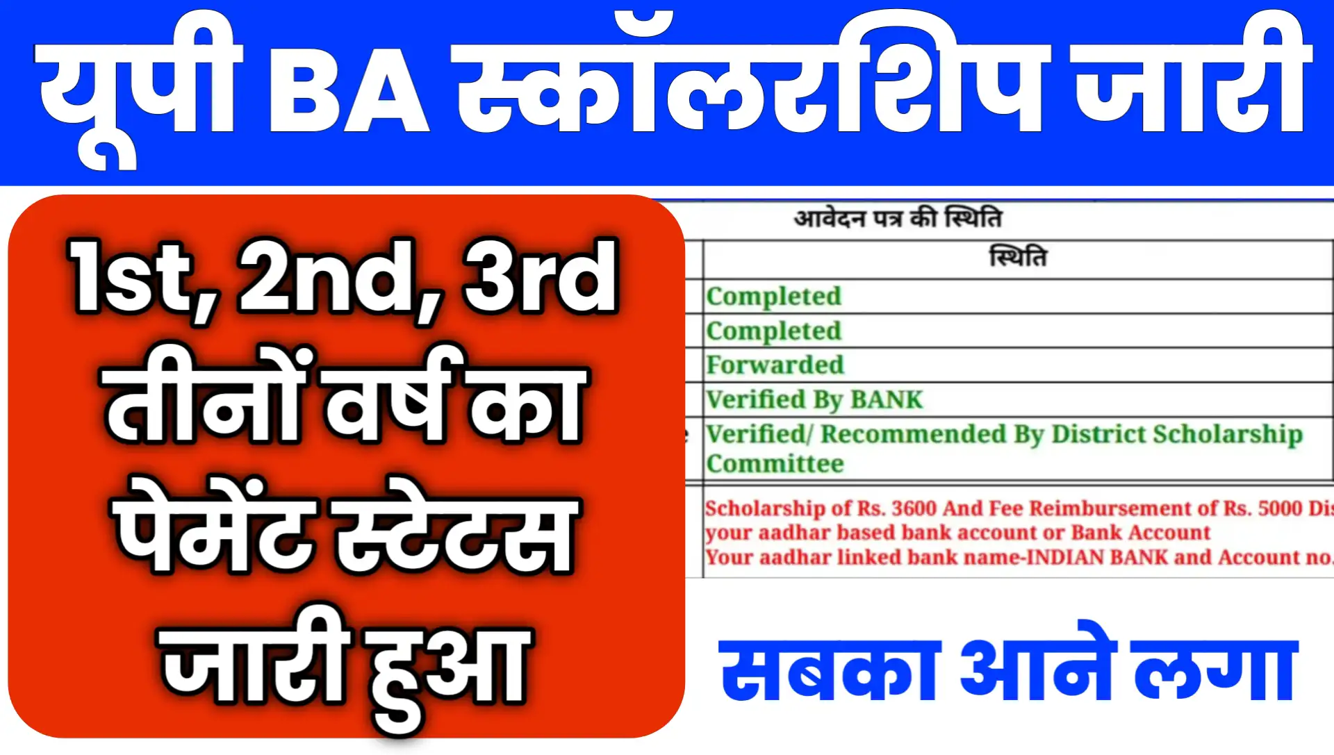 UP BA Scholarship Kab Aayega 2026 Check Status