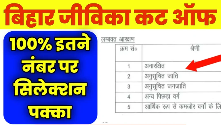 Bihar Jeevika Cut Off Marks 2747 Post